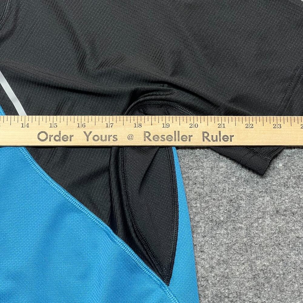 Fabletics O2 Tee Mens L Blue Black Raglan Performance Shirt - Picture 8 of 9